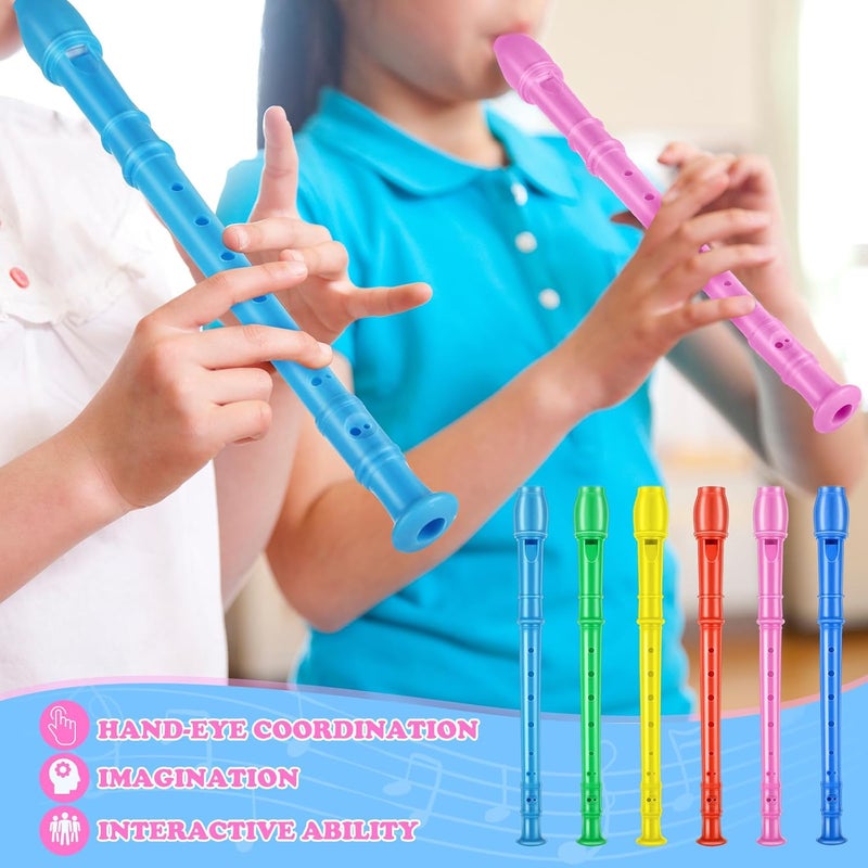 yasuwekik 8 Hole Soprano Recorders Descant Flute Bulk With Cleaning Rod German Style for Back to School Gift Christmas Shoebox Supplies Musical Instruments Party Favor (24 Pack) - Image 4